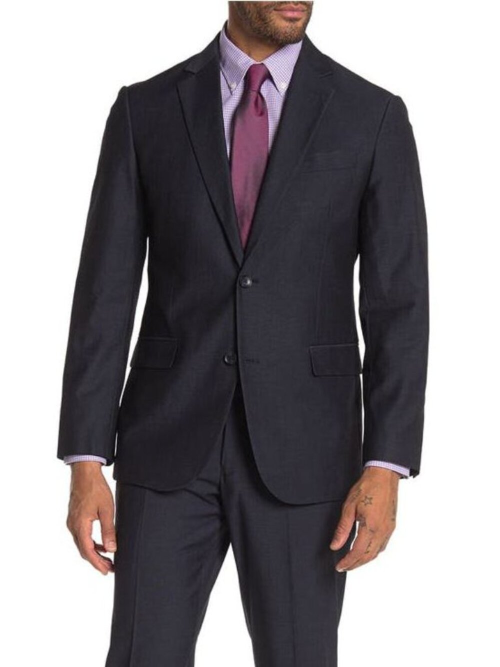 Nordstrom Rack Two Button Notch Lapel Trim Fit Suit Jacket Blazer Size 38R